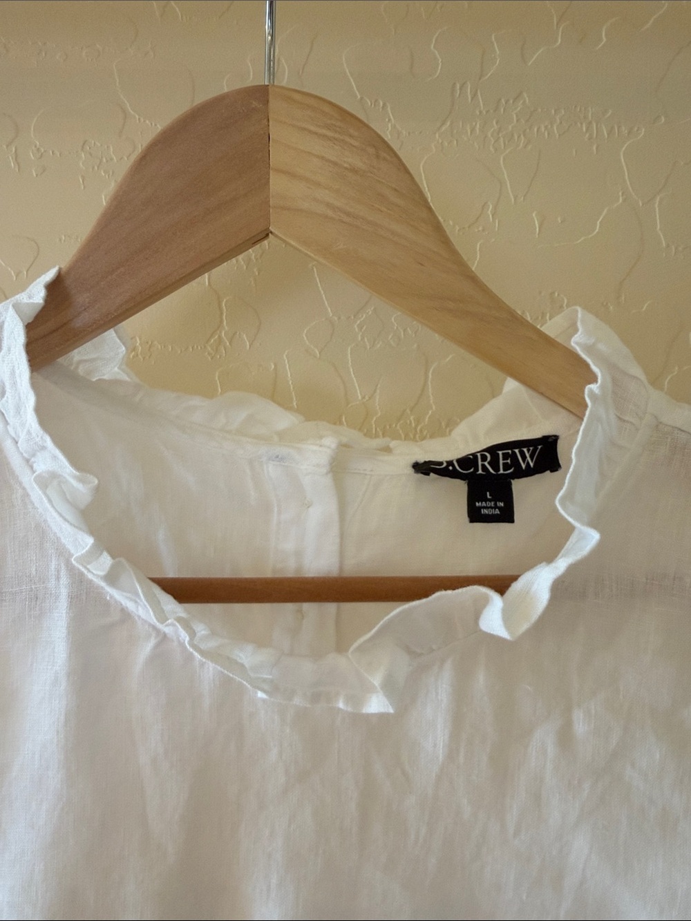 J. Crew White Linen Sleeveless Ruffle-Neck Camisole - Picture 2 of 5